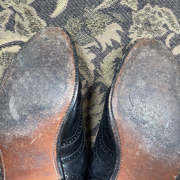 Vintage All Leather Wingtip Oxford Dress Shoes Mens Size 9 Comfort Plus Soles - Picture 8 of 10